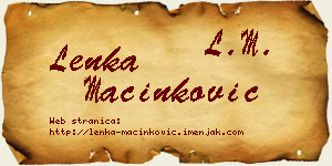 Lenka Mačinković vizit kartica